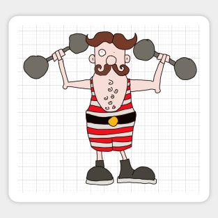 Circus strongman Sticker